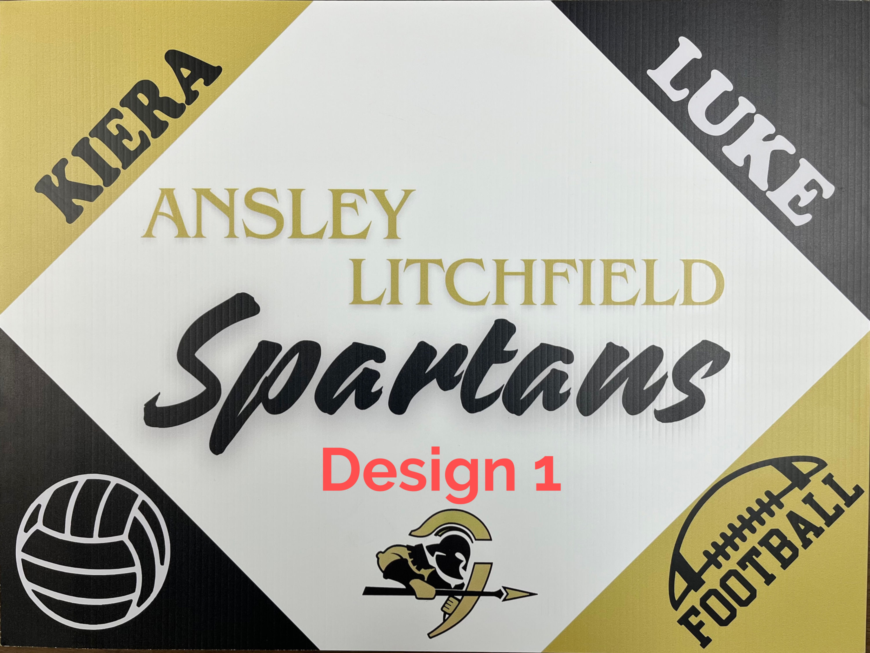 Personalized Spartan Yard/Window Sign 18" x 24"
