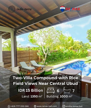 2 Villa Compund Freehold for Sale in Ubud