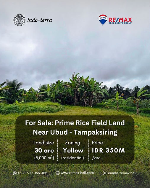 Freehold Land for sale near Maya Resort Ubud Tampaksiring