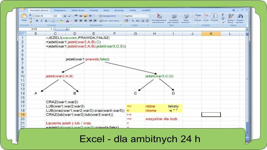 Excel dla średnio zaawansowanych 24 godziny lekcyjne.