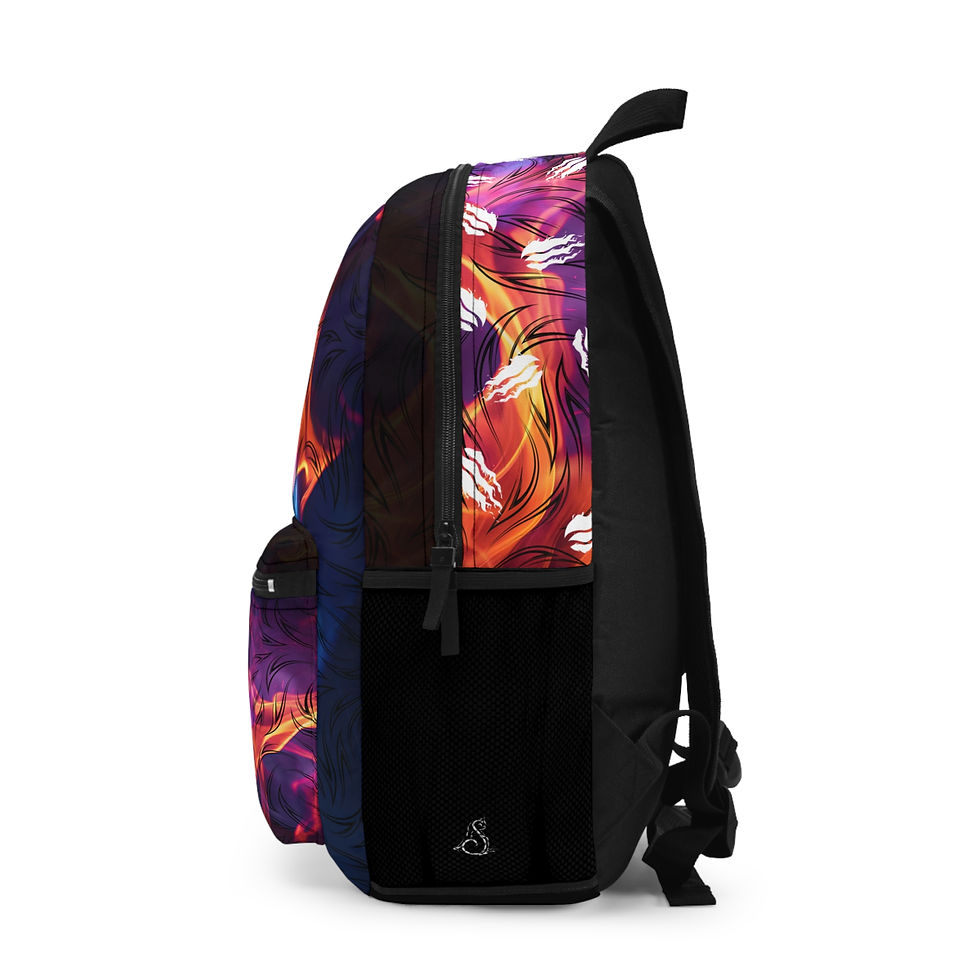 Thumbnail: Flames Backpack, Inspired Gamer Bag, Fire Print School Rucksack, Gamer Gift