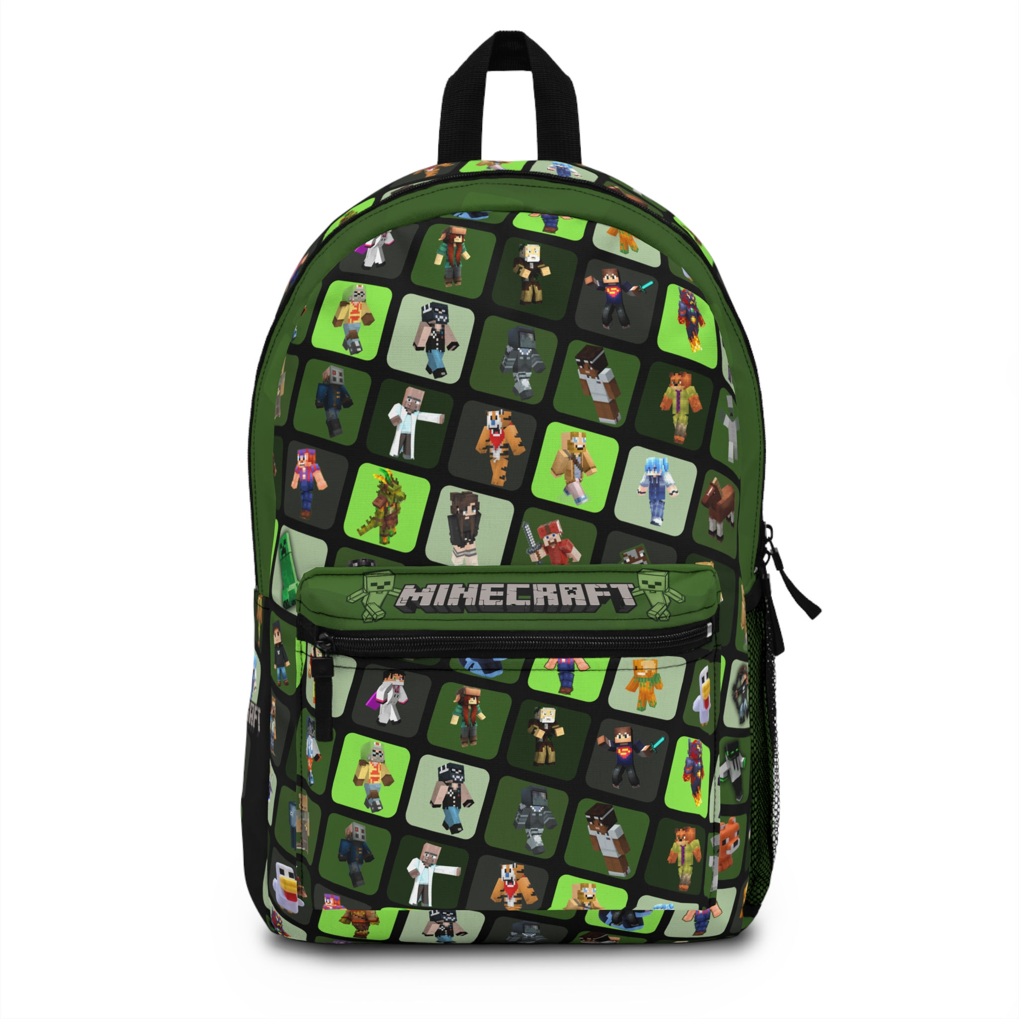 Minecraft Pattern Backpack - Gaming School Bag, Pixel Art, Video Game, GamerGift