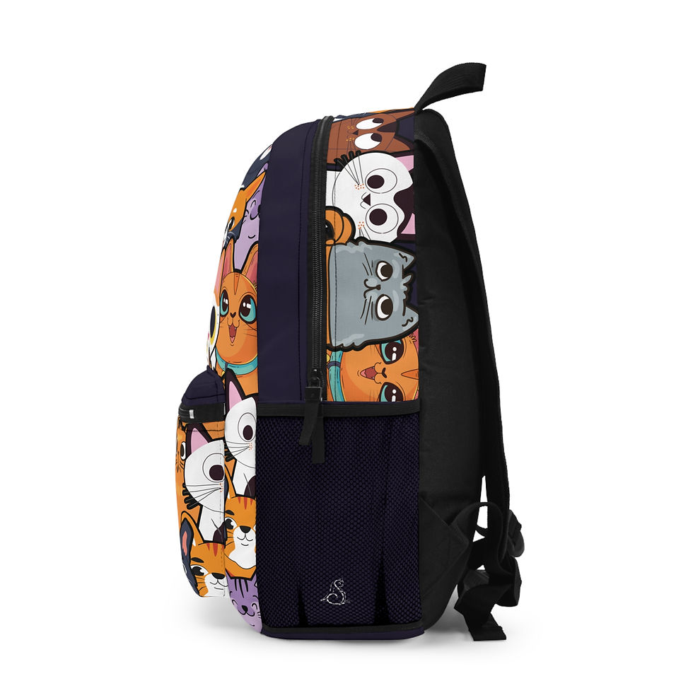 Thumbnail: Cartoon Cats Backpack - Fun and Whimsical School Bag, Animal Lover Gift