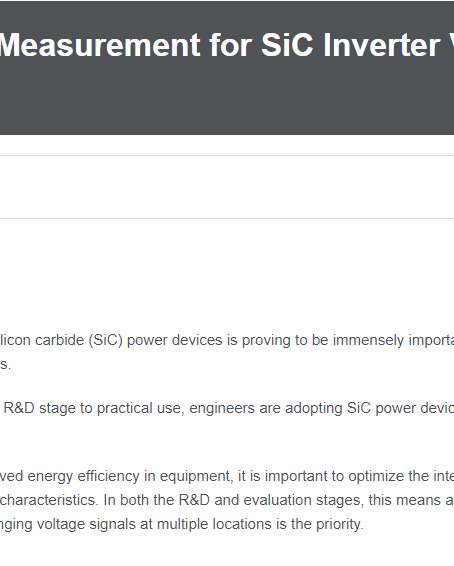 Yokogawa Measurement Solution for SiC Inverter Voltage