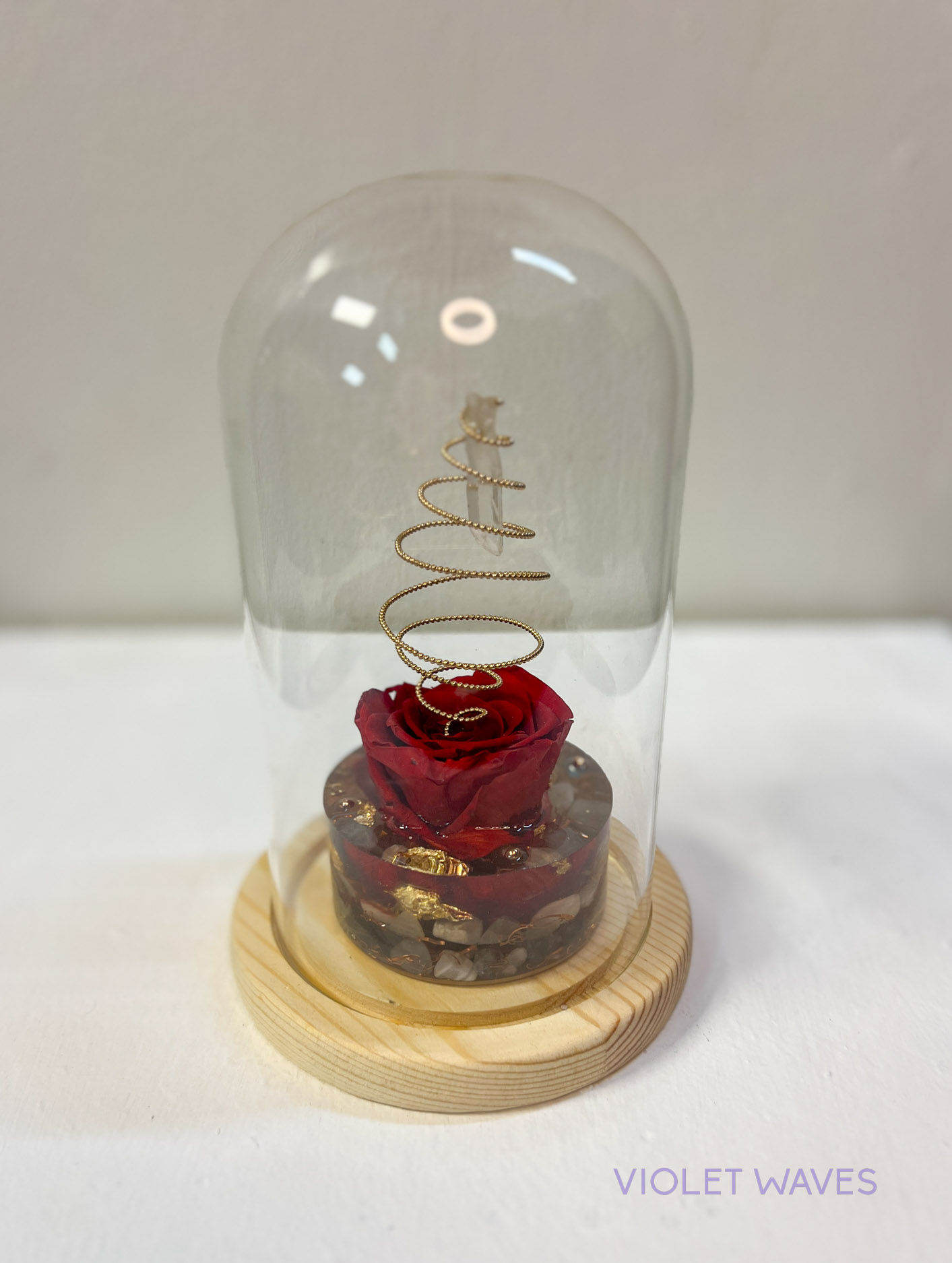 Rose Priestess Spiral Orgonite  3"