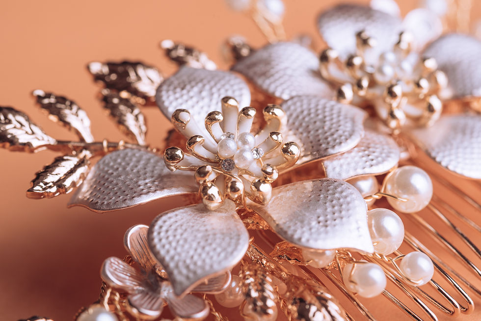Thumbnail: Sienna Crystal-Rose Gold Hair Comb