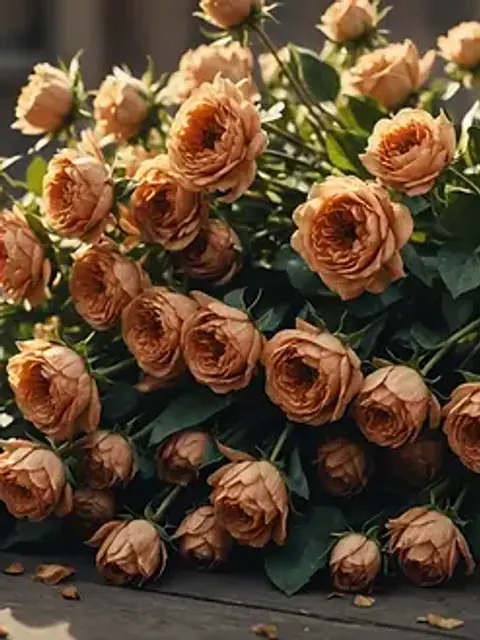 Close-up view of wilted flowers symbolizing the tragic funeral of John Bell