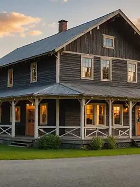 Eye-level view of the exterior of Talkeetna's Historical Society Museum