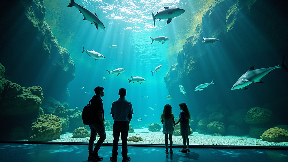 Eye-level view of the New York Aquarium's entrance