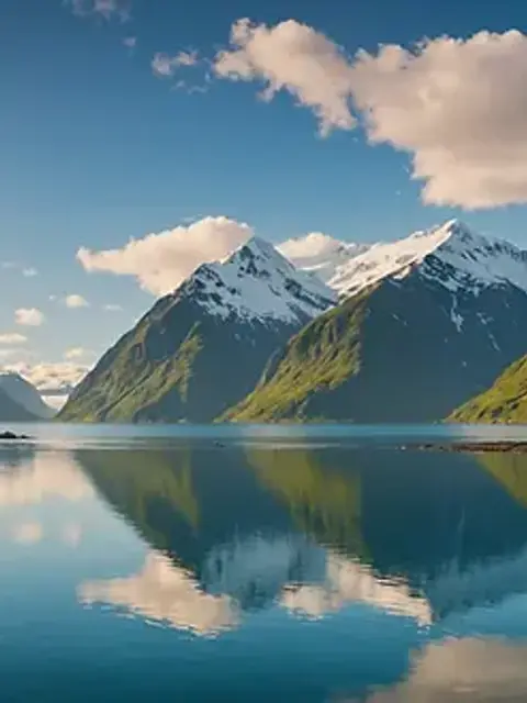 A straight view of the stunning coastal landscape of Valdez