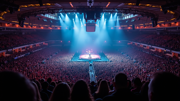 High angle view of O2 Arena during Taylor Swift's concert