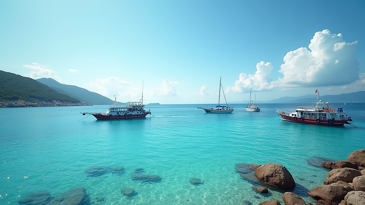 Close-up view of Schinoussa's crystal-clear waters