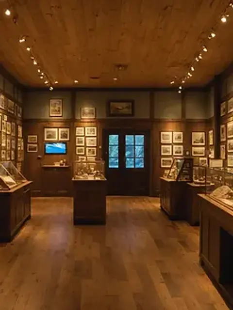 Eye-level view of exhibits at the Tongass Historical Museum