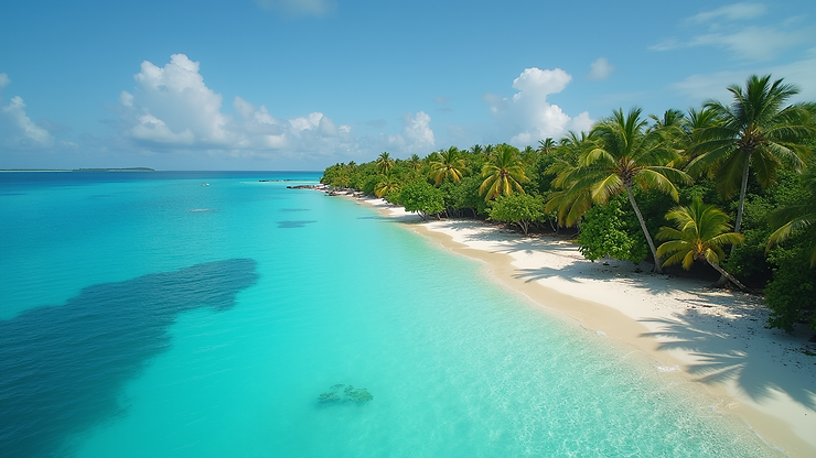 High angle view of Buck Island showcasing its stunning shoreline and turquoise water