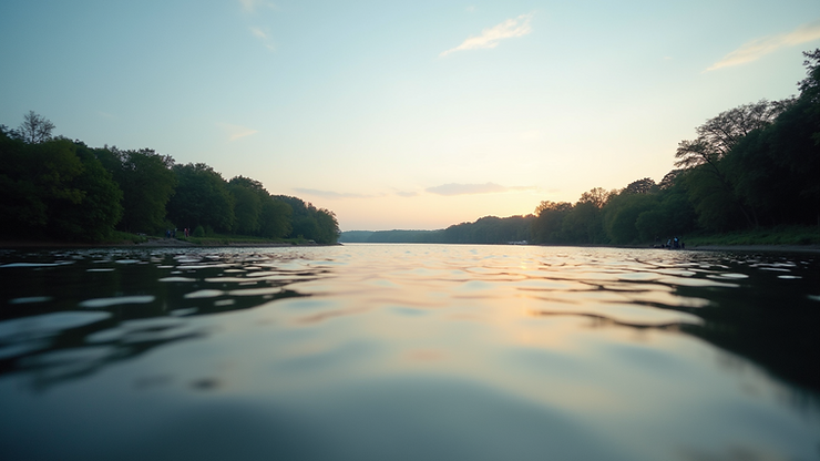 Eye-level view of Potomac River showcasing calm waters