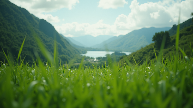 Eye-level view of Cane Bay's lush green landscape