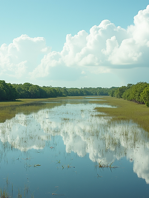 Wide angle view of the Everglades landscape