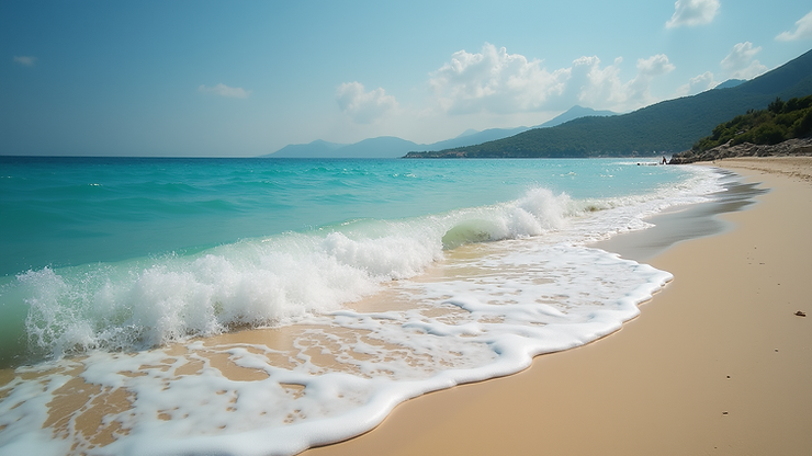 Eye-level view of the South Corfu sandy bays