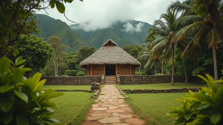 Eye-level view of a traditional Taino ceremonial site