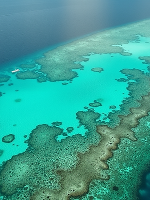 High angle view of Biscayne National Park's crystal-clear waters