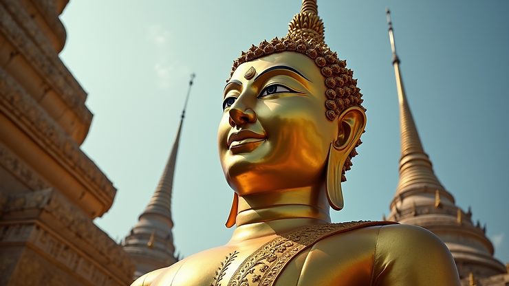 Close-up view of the giant Erawan statue at Erawan Museum