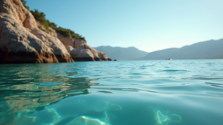 Close-up view of the calm waters in Coral Bay