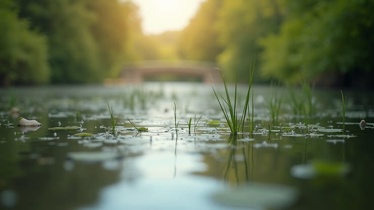 Close-up view of Kingston Riverside Gardens with fishing spots