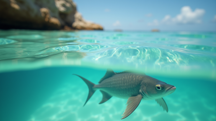 Close-up of the inviting waters at Akumal Beach showcasing vibrant marine life