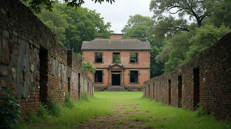 Eye-level view of the ruins of Annaberg Plantation