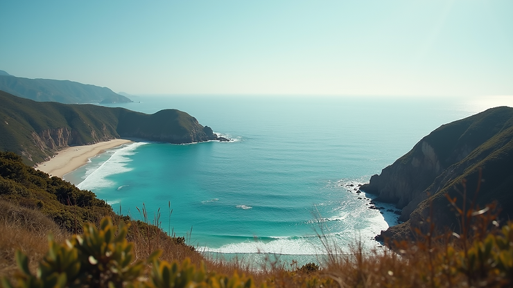 High angle view of the coastline at Lameshur Bay