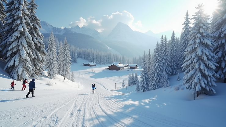 High angle view of the diverse features available at Grindelwald-First Snow Park