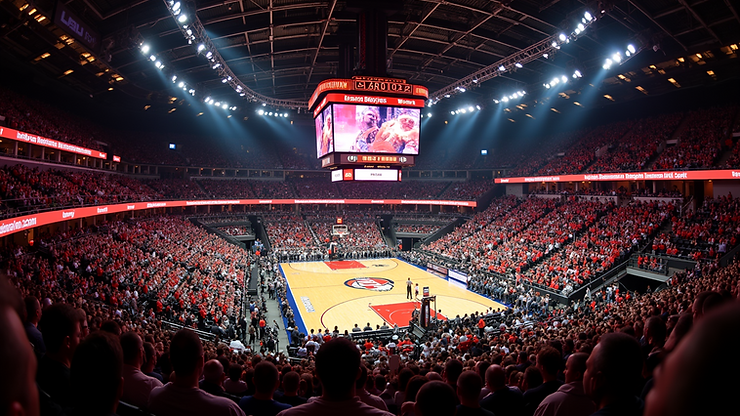 Wide angle view of Wells Fargo Center during Lady Gaga's concert