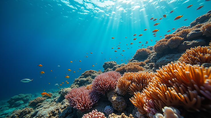 Close-up view of Kleftiko Reefs with vibrant marine life