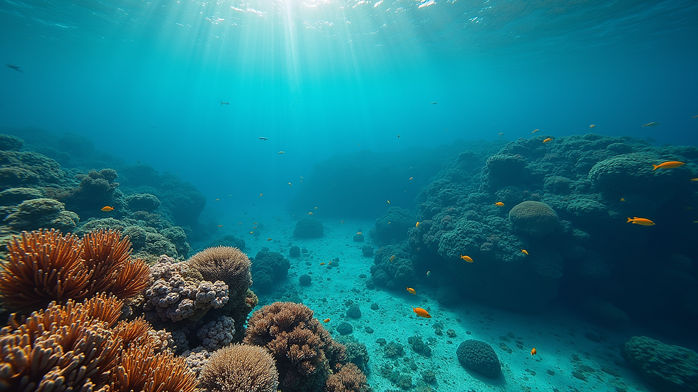 High angle view of the Kassiopi reef zones