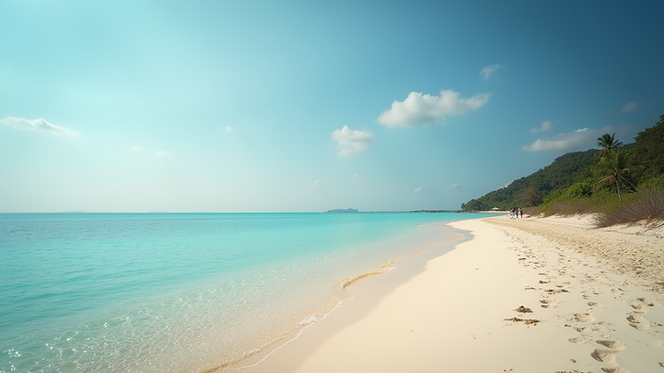 High angle view of Hidden Beach with clear waters