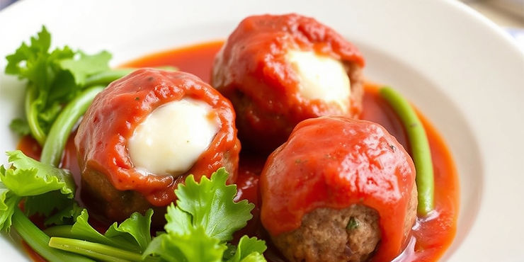 Mozzarella-Stuffed Meatballs