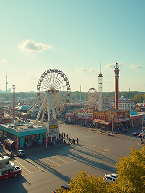 Eye-level view of Dubai Parks and Resorts