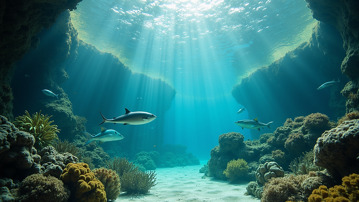 Close-up view of Coral World Ocean Park Campground with marine life attractions