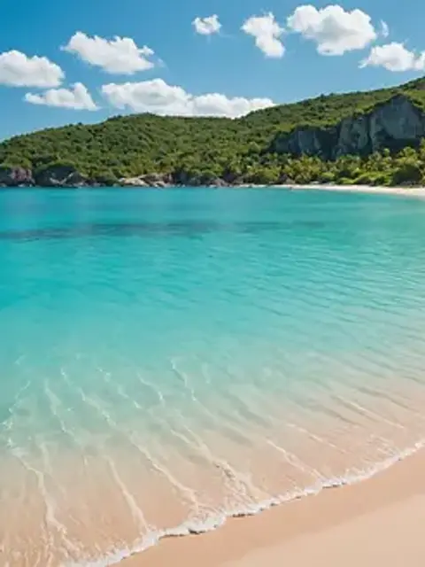 Wide angle view of Baby Beach with calm turquoise waters