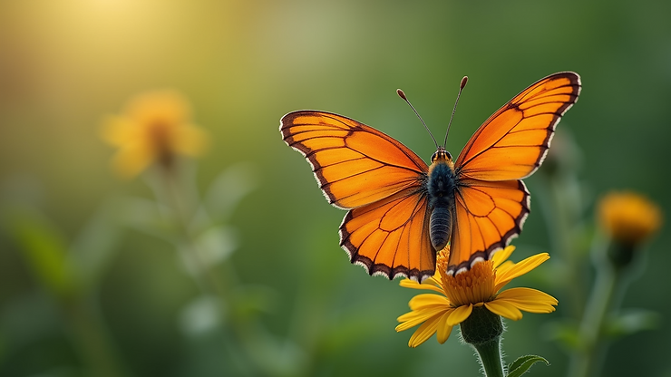 Close-up view of a vibrant butterfly in the eco park