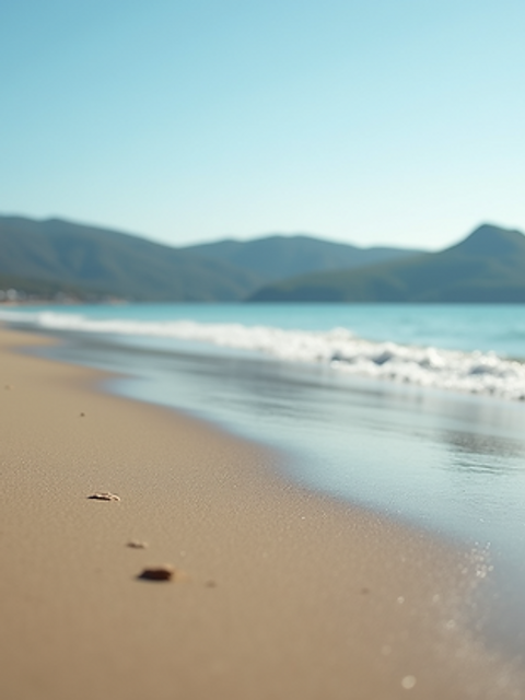 Close-up view of the calm waters and sandy shores of Francis Bay