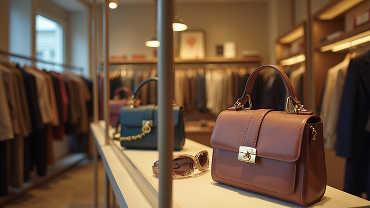 Eye-level view of a stylish women's clothing store within Montpensier