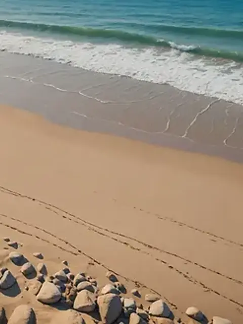 Close-up view of untouched shoreline at Bunes Beach
