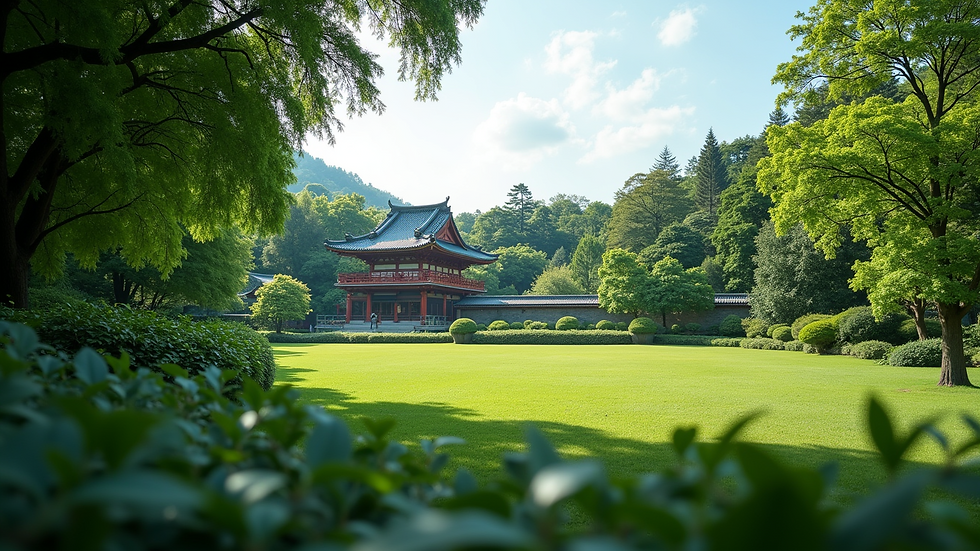 High angle view of the Imperial Palace gardens