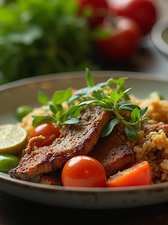 High angle view of a plant-based meal with healthy fats