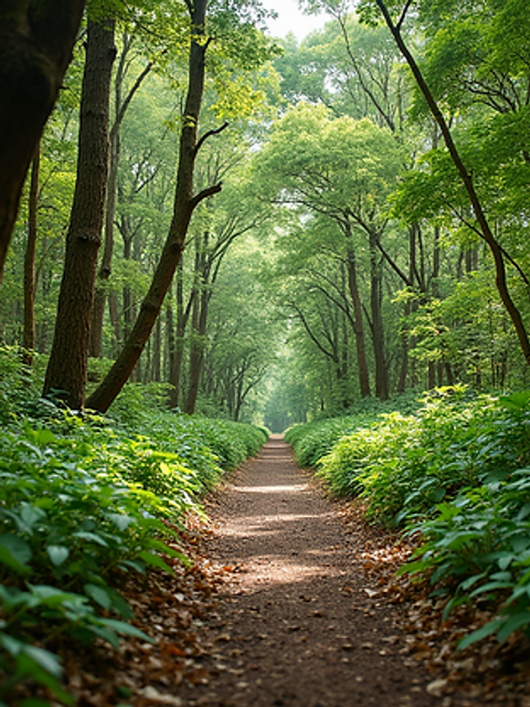 Eye-level view of the lush rainforest trails at Sandy Point National Wildlife Refuge