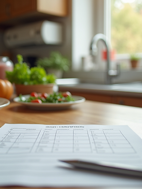 Eye-level view of a personalized meal plan