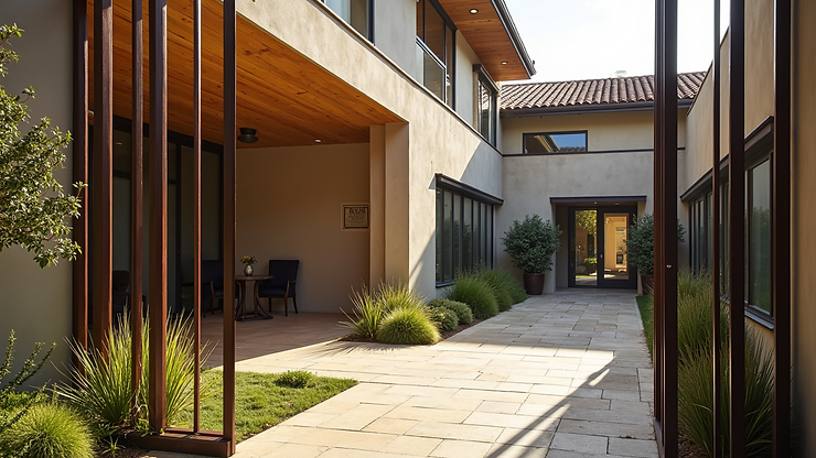 Close-up view of Art Space winery entrance featuring artistic design elements