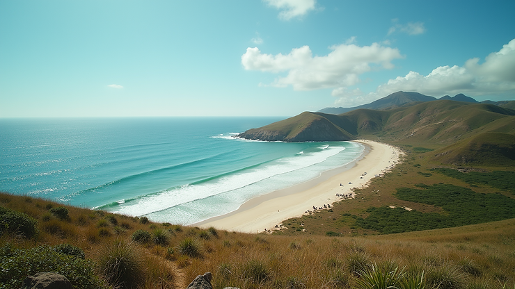 High angle view of Isla Contoy with its pristine landscape