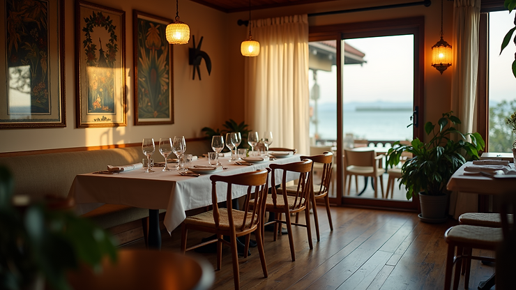 Eye-level view of the cozy dining corner at Arawak Bay: The Inn Place
